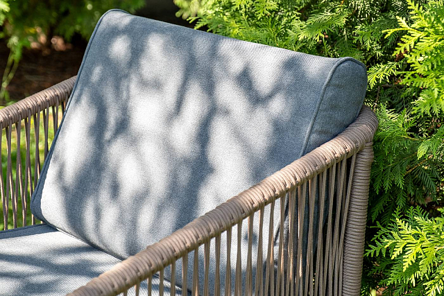 Лаунж-зона 4SIS Канны 4-местная со столом Верона, каркас коричневый, роуп коричневый, столешница серый гранит 