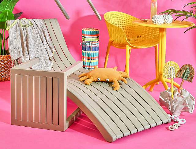 Шезлонг-лежак Siesta Contract Slim Цвет: бежевый 