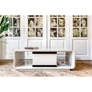 Столик-тумба журнальный Paoli Velvet Цвет: серый беж, товары для загородного дома