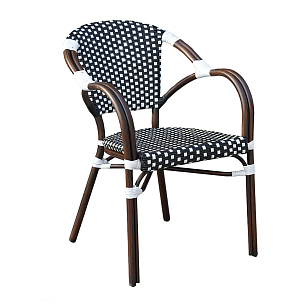 Обеденная группа на 4 персоны 4SIS Кабри, цвет черно-белый, садовая мебель