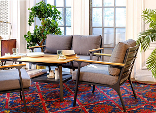 Диван Joygarden Concorde двухместный темный графит для дачи Диван Joygarden Concorde двухместный темный графит, садовая мебель