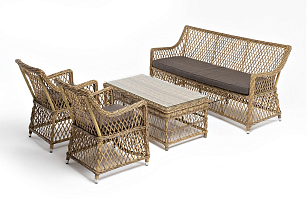 Лаунж-зона 4SIS Асти на 4 персоны, цвет соломенный, садовая мебель