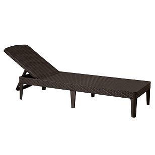 Шезлонг складной с подголовником Keter Jaipur коричневый, садовая мебель