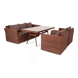 Обеденная группа 4SIS Моккачино, цвет коричневый, садовая мебель