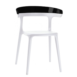 Кресло пластиковое Papatya Luna Цвет: белый, черный, садовая мебель