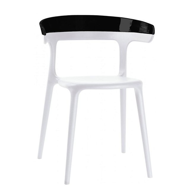 Кресло пластиковое Papatya Luna Цвет: белый, черный 