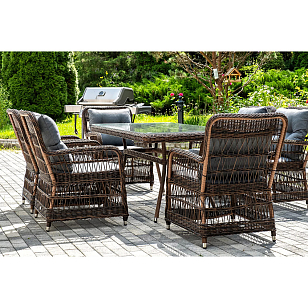 Обеденная группа 4SIS Цесена Цвет: коричневый, садовая мебель