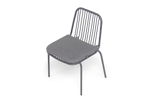 Стул 4SIS Кастелло из роупа, каркас темно-серый (RAL7024) муар, ткань темно-серая 027 для дачи Стул 4SIS Кастелло из роупа, каркас темно-серый (RAL7024) муар, ткань темно-серая 027, садовая мебель