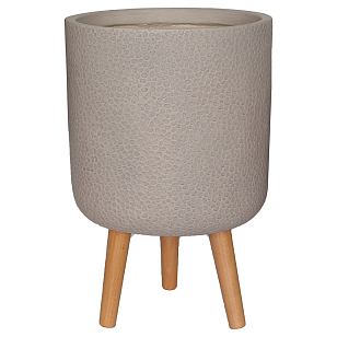 Кашпо Idealist Lite Урбан напольное круглое с подставкой D46 Цвет: серо-коричневый, уличное оборудование