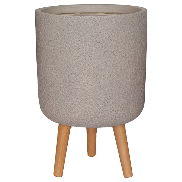 Кашпо Idealist Lite Урбан напольное круглое с подставкой D46 Цвет: серо-коричневый 