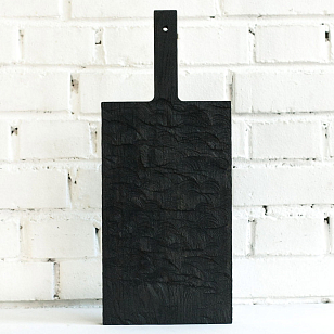 Доска сервировочная Fuga "Снег" прямая с углублением вытянутая Цвет: тёмный, товары для загородного дома