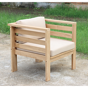 Кресло из тика Lite Oviglio с подушками для дачи Кресло из тика Lite Oviglio с подушками, садовая мебель