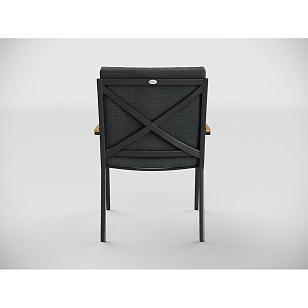 Обеденная зона Gardenini Premium Bella 220 Карбон / Темно-серый со стульями Calma S для дачи Обеденная зона Gardenini Premium Bella 220 Карбон / Темно-серый со стульями Calma S, садовая мебель