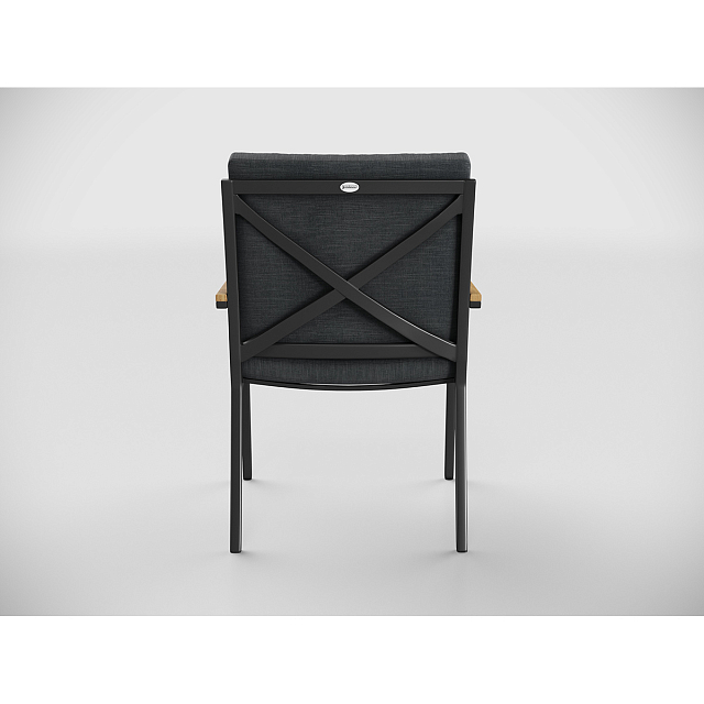 Обеденная зона Gardenini Premium Bella 180 Карбон / Темно-серый со стульями Calma S 