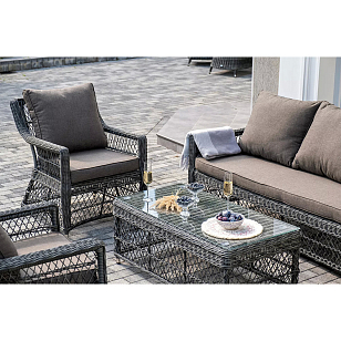 Лаунж зона 4SIS Гранд Латте, цвет графит для дачи Лаунж зона 4SIS Гранд Латте, цвет графит, садовая мебель