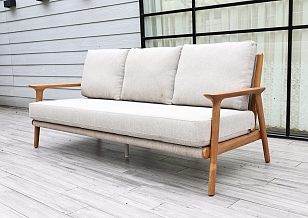 Лаунж зона 4SIS Копенгаген 5-местная, цвет светло-серый, каркас под дерево, садовая мебель