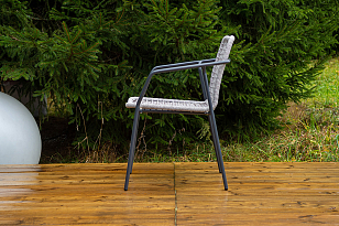 Кофейный комплект Тунис, цвет темно-серый, садовая мебель