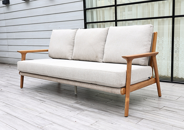 Лаунж зона 4SIS Копенгаген 5-местная, цвет светло-серый, каркас под дерево 