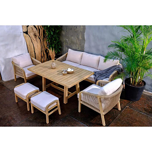 Лаунж зона Joygarden Rimini L со столом 150 см, садовая мебель