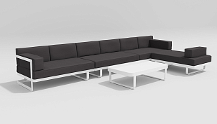 Лаунж зона Gardenini Hacienda Белый / Антрацит для дачи Лаунж зона Gardenini Hacienda Белый / Антрацит, садовая мебель