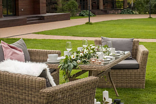 Обеденная группа 4SIS Моккачино, цвет соломенный, садовая мебель