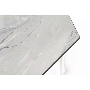 Интерьерный стол 4SIS Женева 50 х 50, каркас белый муар, столешница пепельный мрамор для дачи Интерьерный стол 4SIS Женева 50 х 50, каркас белый муар, столешница пепельный мрамор, садовая мебель