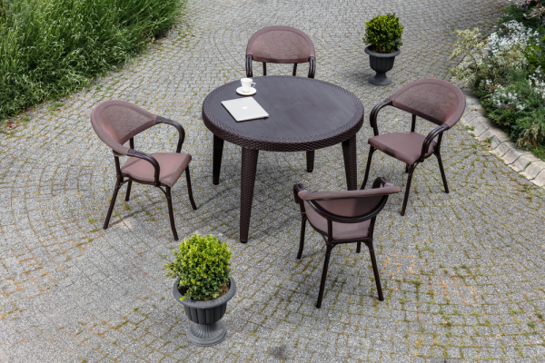 Стол Osaka с пластиковым верхом Ø110 Цвет Кофе 