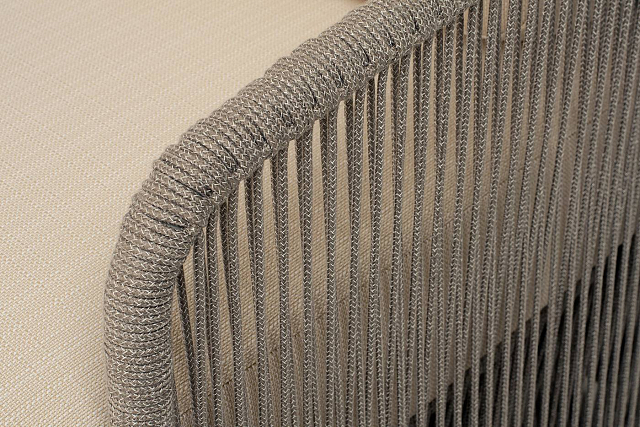 Кресло 4SIS Альбано, светло-серый муар, роуп серый меланж, ткань Mossle светло-бежевая 