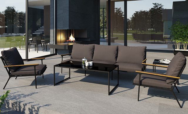 Лаунж зона Gardenini Calma Long Карбон / Антрацит 