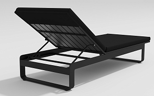 Шезлонг Gardenini Villino black, садовая мебель