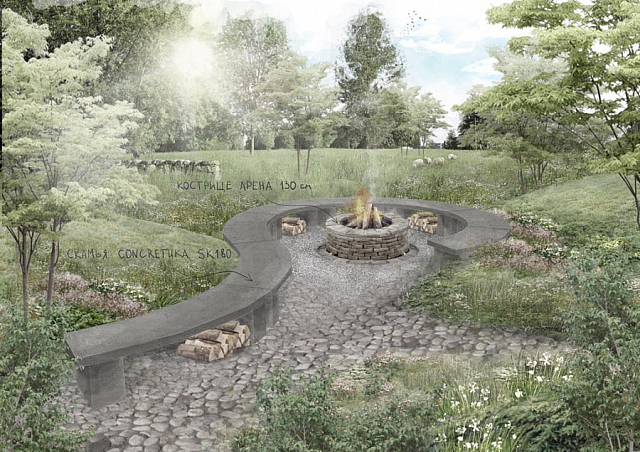 Скамья для костровой чаши Concretika 180 