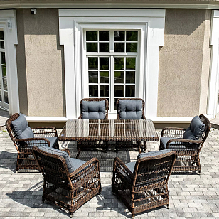 Обеденная группа 4SIS Цесена Цвет: коричневый, садовая мебель