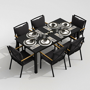 Обеденная группа Ideal Patio Dolla Festa Plus 180 Цвет: карбон, антрацит, садовая мебель