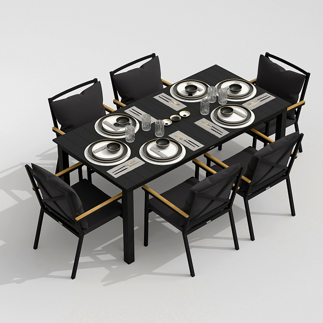 Обеденная группа Ideal Patio Dolla Festa Plus 180 Цвет: карбон, антрацит 