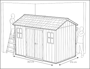 Пластиковый сарай Keter Oakland 1175 SD для сада и загородного дома Пластиковый сарай Keter Oakland 1175 SD, уличное оборудование