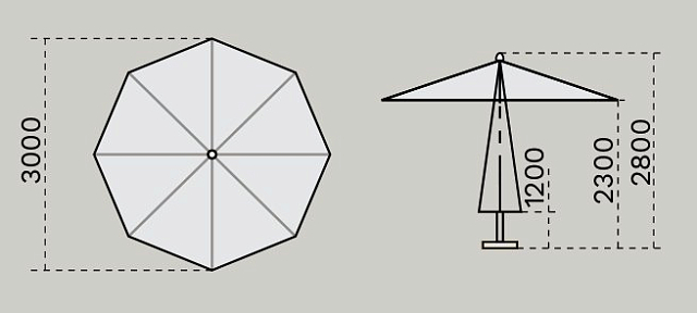 Зонт профессиональный Scolaro Palladio Standard Ø300 