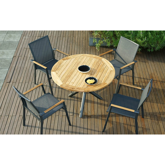 Обеденный комплект Brafritid Timra T-N Цвет: антрацит/натуральный 