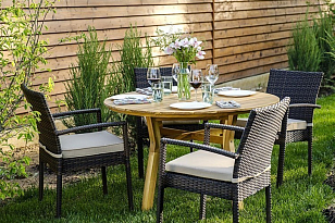 Обеденная группа Joygarden Modena 120 см на 4 персоны со стульями, садовая мебель