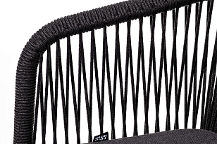 Стул 4SIS Марсель, каркас темно-серый (RAL7024) муар, роуп темно-серый, ткань темно-серая 027, садовая мебель