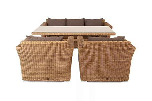 Обеденная группа 4SIS Моккачино, цвет соломенный, садовая мебель