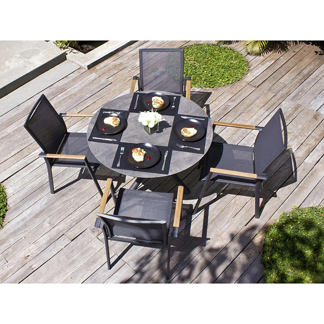 Обеденный комплект Brafritid Timra AL-N Цвет: антрацит/черный 