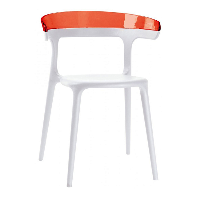 Кресло пластиковое Papatya Luna Цвет: белый, красный 