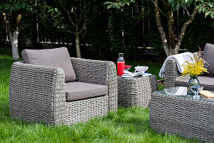 Кресло 4SIS Кальяри (гиацинт), цвет серый, садовая мебель