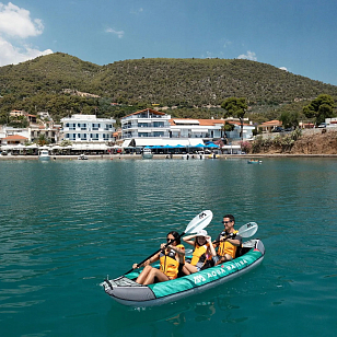 Каяк надувной трехместный с веслами Aqua Marina Laxo-380 12'6" S22 для серфинга Каяк надувной трехместный с веслами Aqua Marina Laxo-380 12'6" S22