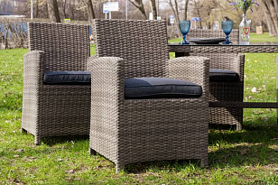 Обеденный комплект Lite Fiona серый для дачи Обеденный комплект Lite Fiona серый, садовая мебель