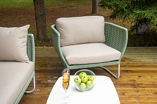 Лаунж-зона 4SIS Фиджи 5-местная, каркас светло-серый, роуп зеленый для дачи Лаунж-зона 4SIS Фиджи 5-местная, каркас светло-серый, роуп зеленый, садовая мебель