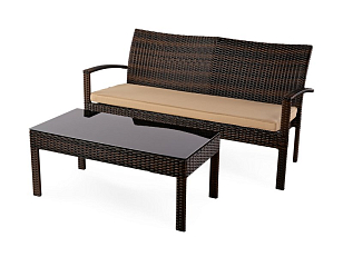 Лаунж зона Joygarden Milano темно-коричневый для дачи Лаунж зона Joygarden Milano темно-коричневый, садовая мебель