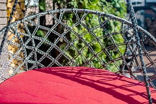 Подвесное кресло Lite Aruba (без каркаса) серебристо-черное, садовая мебель