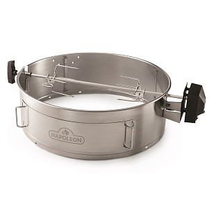 Вертел с двумя зажимами, экраном и электромотором для угольных грилей Napoleon 22K для сада