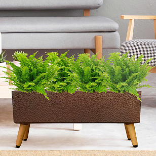 Кашпо Idealist Lite Урбан напольное прямоугольное с подставкой 58 Цвет: кофе, уличное оборудование